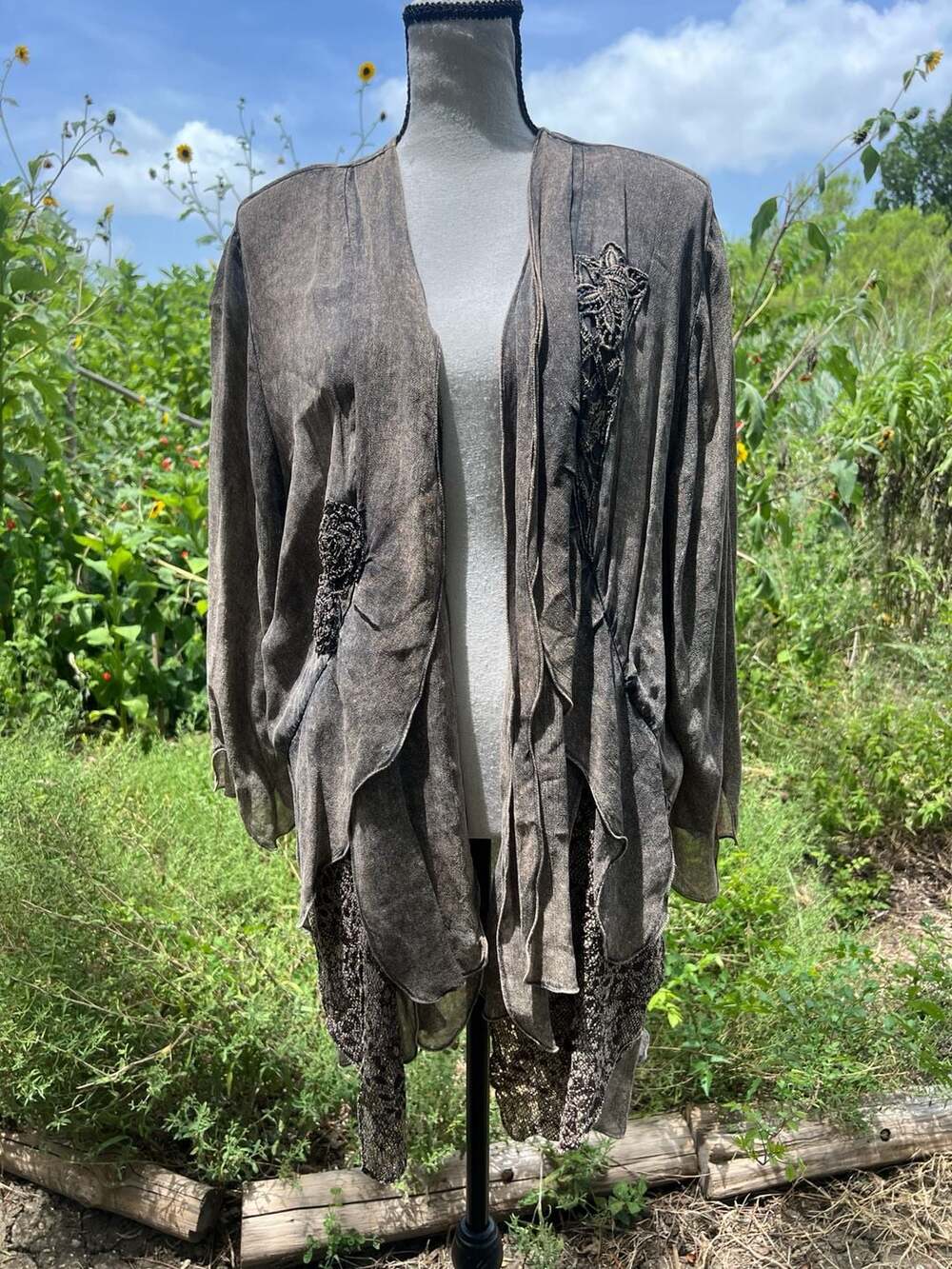 Luiselle Creazioni Moda Positano Boho Embroidered Cardigan Jacket